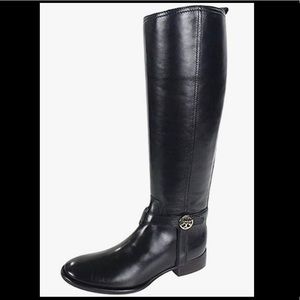 TORY BURCH Bristol Riding Boots - black leather